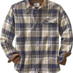 Legendary Whitetails Men's Buck Camp Flannel, Long Sleeve Plaid Button Down Casual Shirt, Corduroy Cuffs