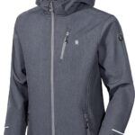 Little Donkey Andy Men's Softshell Jacket Ski Jacket with Removable Hood, Fleece Lined