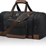 Litvyak Duffle Bag for Travel, Carry on Bag Travel Bags for Men Canvas Travel Duffel Bag Overnight Weekend Gym Bag Carry On Luggage Bags Black