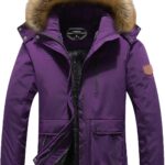 MOERDENG Women's Waterproof Ski Snow Jacket Winter Warm Hooded Snow Coat Mountain Windproof Ski Jacket For Women