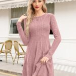 Maisolly Sweater Dress Pullover Tunic Long Sleeve Flare Dress