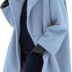 Maiyifu-GJ Womens Wool Blend Coat Single Breasted Trench Jackets with Hood Winter Casual Shawl Collar Overcoat Outerwear