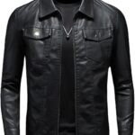 Mens Leather Jackets Casual Faux Leather Motorcycle Jacket Biker Vintage Outwear