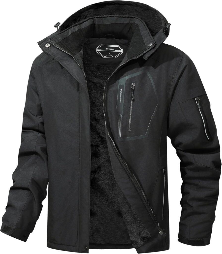 Men's Ski Jacket Winter Warm Snow Coat Waterproof Windbreaker Hooded Work Outerwear Snowboarding Jackets