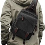 Messenger bag for Men,Small Sling Crossbody Backpack Shoulder Bag for Men Women,canvas Strap Backpack Sling Bag