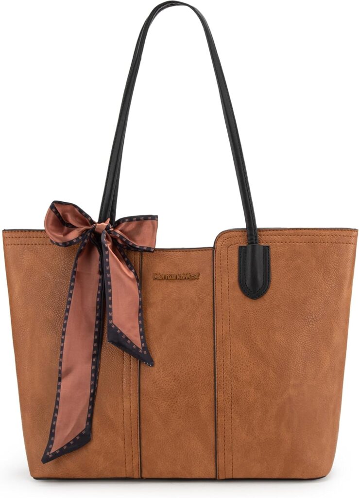 Montana West Tote Bags for Women Medium Top Handle Handbags with Scarf