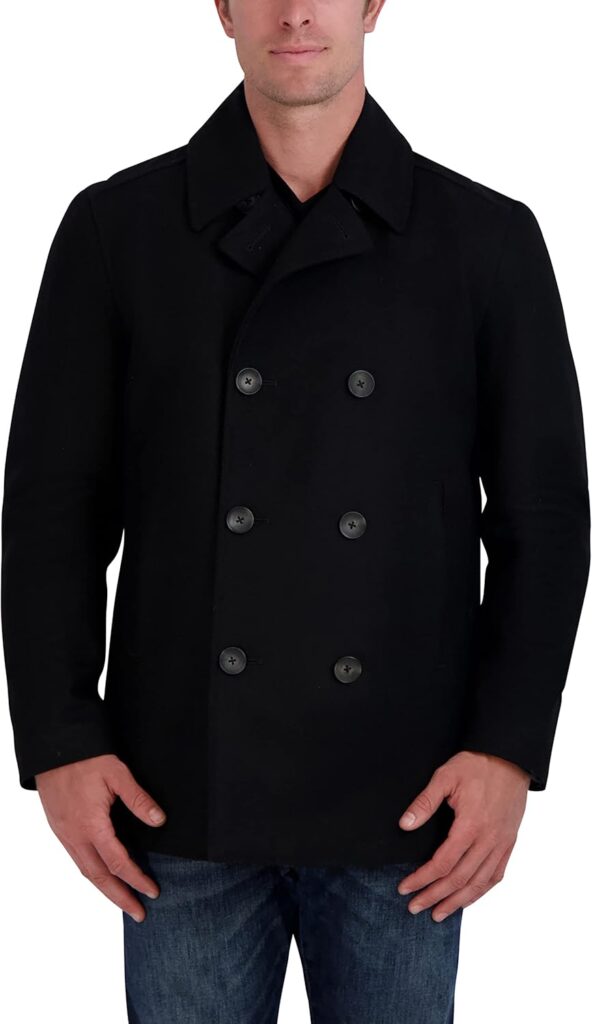 Nautica Men's Peacoat Wool Blend Double Breasted Winter Coat