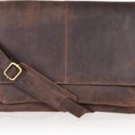 Oak Leathers Leather Messenger Bag for Men and Women - Laptop Briefcase Bag For College, Office, Adjustable Shoulder Strap