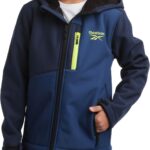 Reebok Boys' Jacket - Youth Lightweight Weather Resistant Softshell Coat - Kids' Outerwear Windbreaker Coat for Boys (8-20)