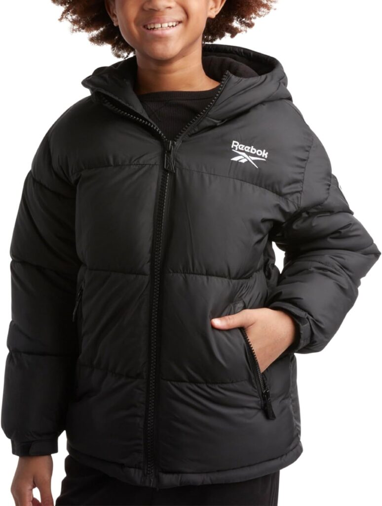 Reebok Boys' Winter Jacket – Heavyweight Quilted Puffer Parka Coat - Weather Resistant Ski Jacket for Boys (8-20)