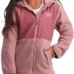 Reebok Girls' Fleece Jacket - Polar Fleece Hoodie Sweatshirt Jacket - Lightweight Coat for Girls (4-16)