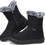 SHIBEVER Womens Winter Boots Warm: Womens Waterproof Snow Boots Ankle Casual Cold Weather Fur Lined Comfortable Booties