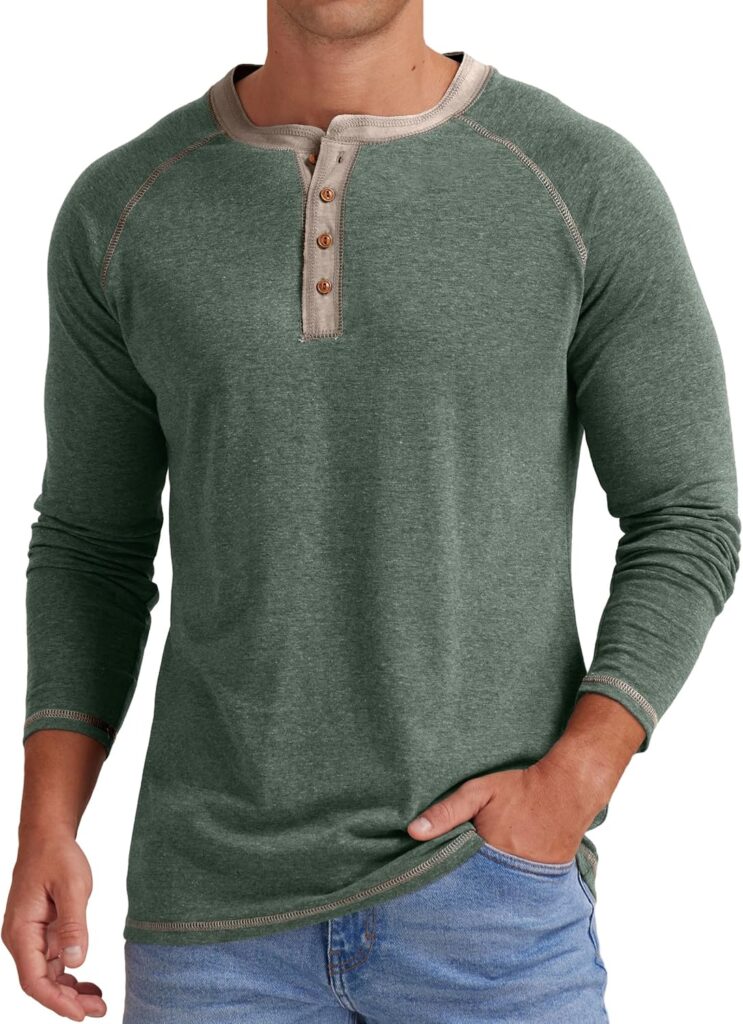 Sailwind Mens Henley Long/Short Sleeve T-Shirt Cotton Casual Shirt