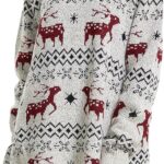 Shineflow Women's Reindeer Snowflake Midi Christmas Pullover Sweater Jumper