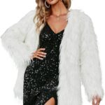 Simplee Apparel Women's Long Sleeve Fluffy Faux Fur Warm Coat