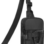 Small Sling Bag for Men, Tactical Inspired Waterproof Utility EDC Mini Crossbody Chest Bag for Travel Work Sport