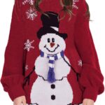 Sovoyontee Women's Cute Ugly Christmas Oversized Sweater Dress with Pockets, Tribal Pattern