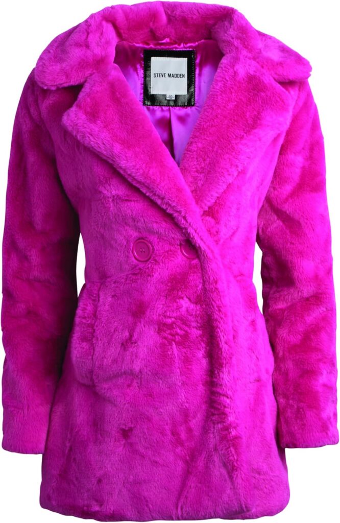 Steve Madden Women's Fur Coat - Cozy Faux Fur Coat for Women - Warm Fuzzy Long Womens Winter Coat and Down Jacket (S-XL)