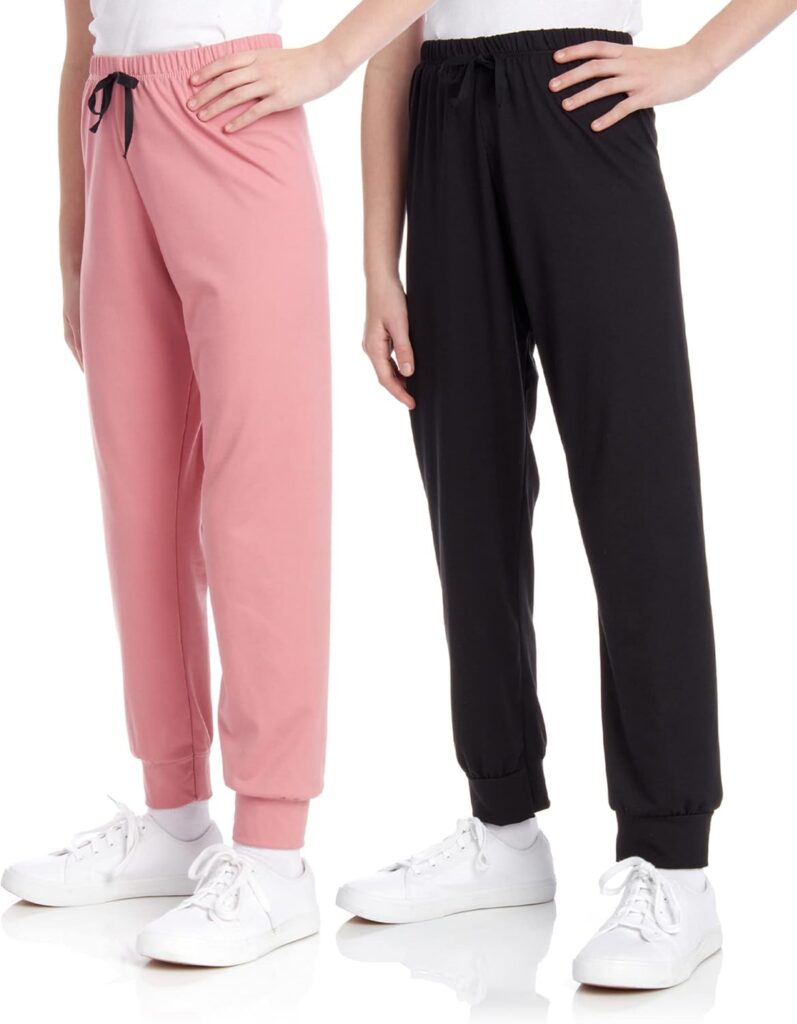 Sweet Hearts Girls' Fleece Sweatpants - 2 Pack Super Soft Athletic Performance Jogger Pants: Made in USA (7-16)