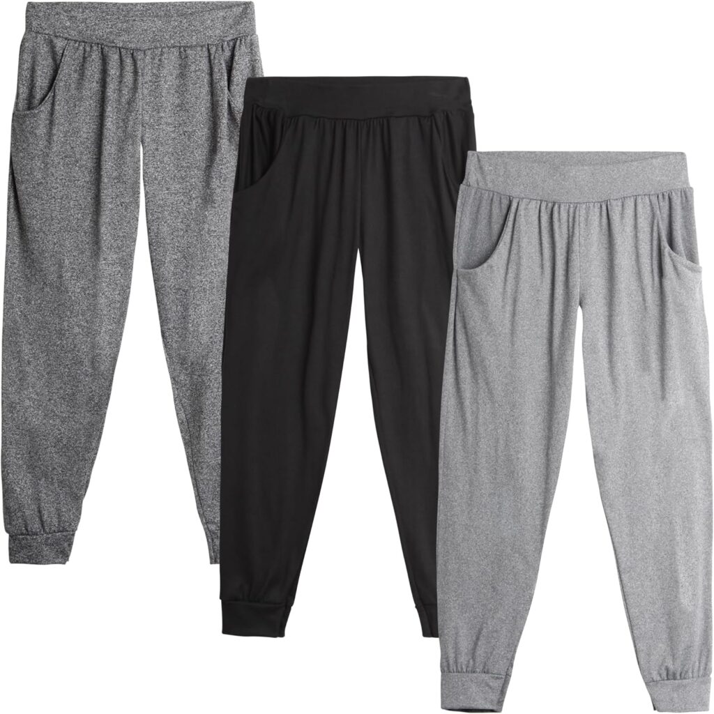 Sweet Hearts Girls' Sweatpants - 3 Pack Performance Jogger Pants with Pockets - High Waisted Jogger Sweatpants: Made in USA