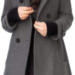 Tanming Women's Warm Double Breasted Wool Pea Coat Trench Coat Jacket with Hood