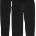 The Children's Place Girls Active Jogger Pants, Black 2 Pack, Medium