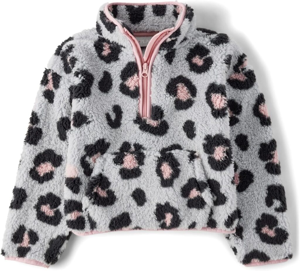 The Children's Place Girls' Cozy Sherpa Quarter-Zip Jacket