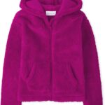 The Children's Place Girls' Long Sleeve Sherpa Zip-up Hoodie