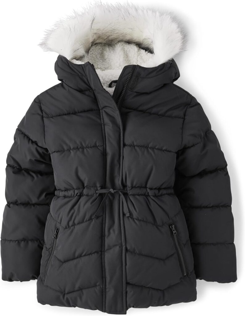 The Children's Place Girls' Medium Weight Puffer Jacket, Wind, Water-Resistant