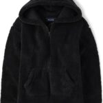 The Children's Place Girls' Sherpa Hooded Coat Winter and Fall Outerwear Jacket