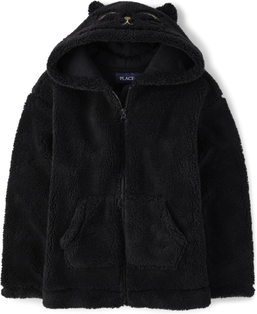 The Children's Place Girls' Sherpa Hooded Coat Winter and Fall Outerwear Jacket