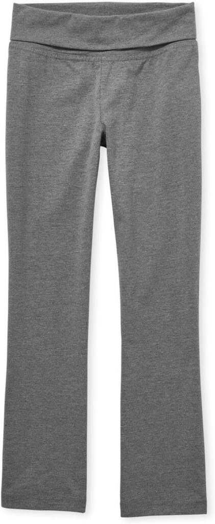 The Children's Place girls Uniform Active Foldover Waist Pants, Heather Gray Single, X-Large US