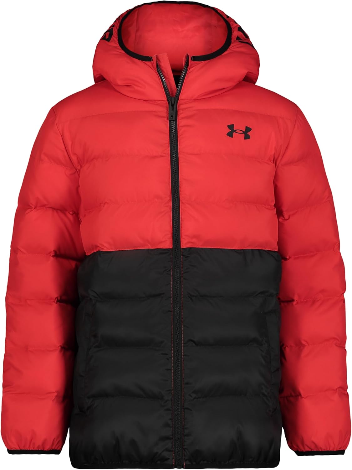 Under Armour Boys' Pronto Colorblock Puffer Jacket, Mid-Weight, Zip Up Closure, Repels Water