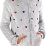 V.&GRIN Girl Zip up Hoodie Sweatshirt Soft Fuzzy Fleece Jacket with Pocket for Girls 5-16 Years