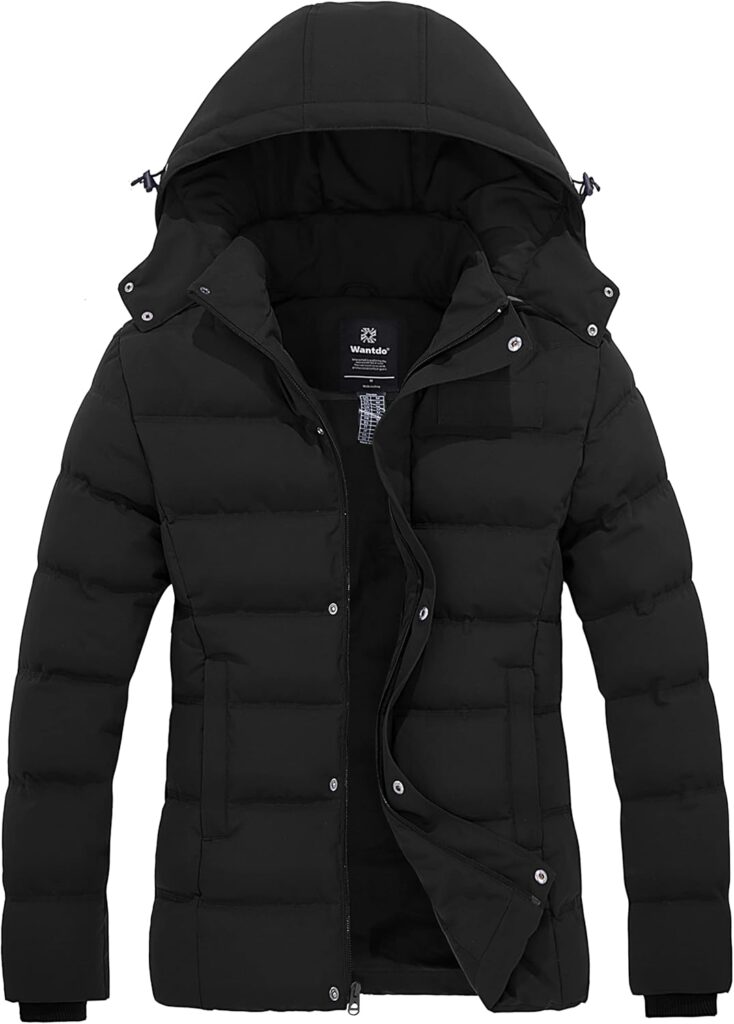 Wantdo Women's Hooded Warm Winter Coat Quilted Thicken Puffer Jacket with Removable Hood