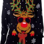 Women's Ugly Christmas Sweaters Dress 2024 Xmas Novelty Knit Turtleneck Tops