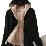 Yeokou Women's Casual Full Zip Up Sherpa Lined Hoodie Sweatshirt Jacket Coat