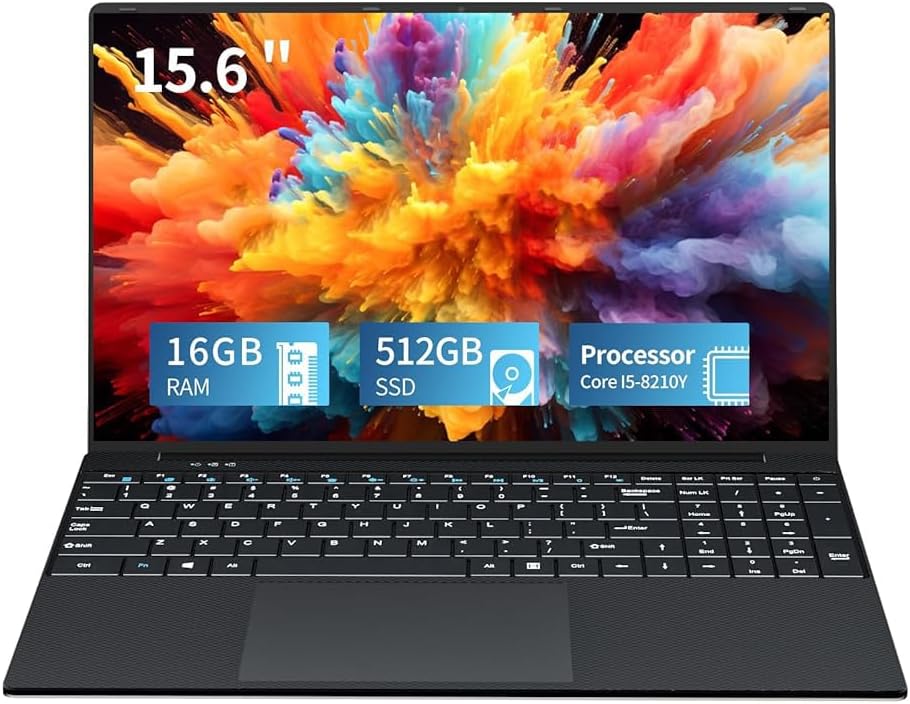 Laptop i5, Gaming Laptop, 15.6 Laptop Computer Up to 3.60GHZ 16GB RAM 512GB SSD, Laptop Gamer Full HD 1920X1080 Display Bluetooth, Mini Hdmi, Type-C, USB 3.0x2, TF Laptop For School Students Business