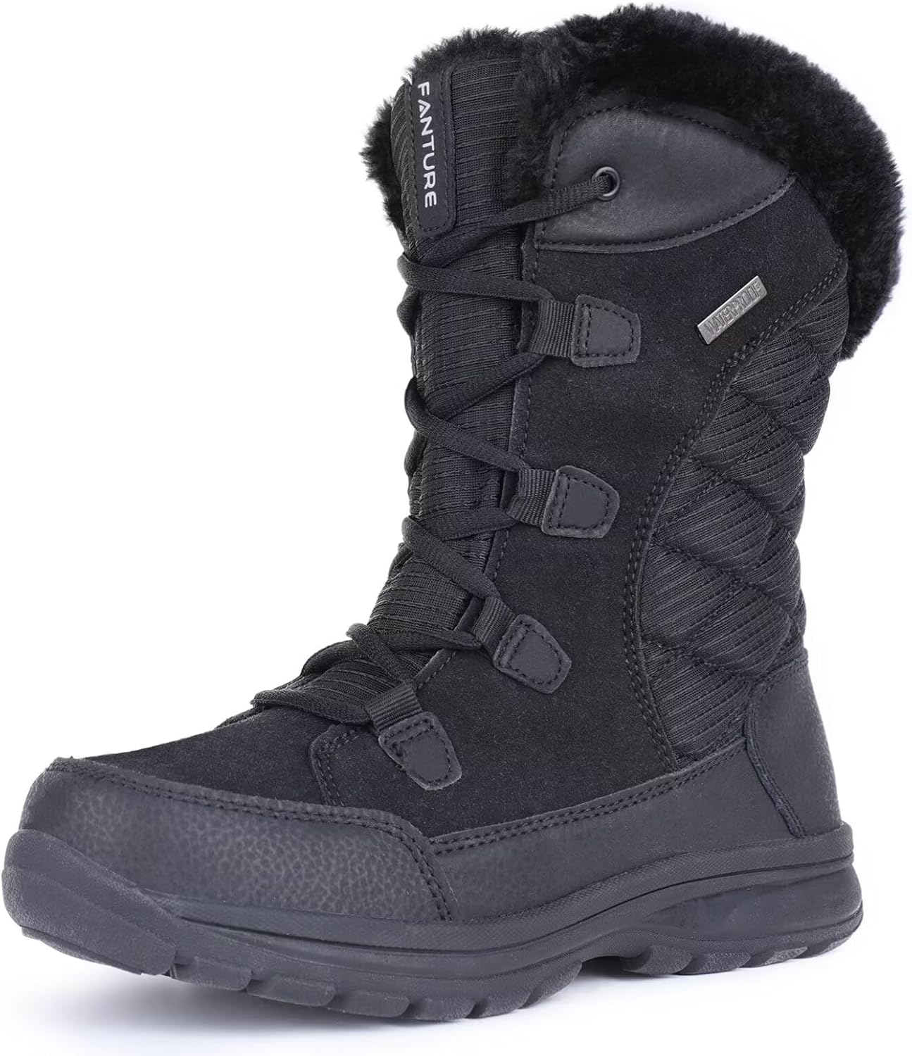 FANTURE Women's Waterproof Mid-Calf Snow Boot | Winter Thinsulate Insulation Warm Fur Lined | Anti-Slip & Lace Up Closure Cold Weather Boots U420WGLBY-20240712