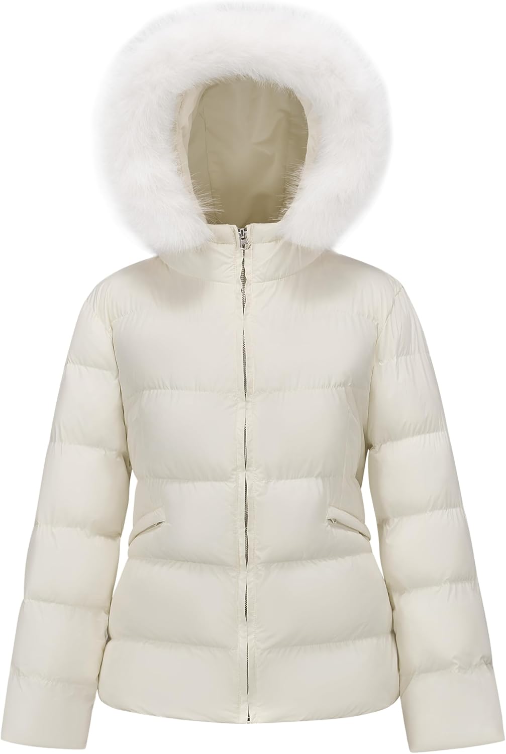 WULFUL Women's Winter Coats Warm Lightweight Thicken Puffer Jackets with Faux-Fur Hood
