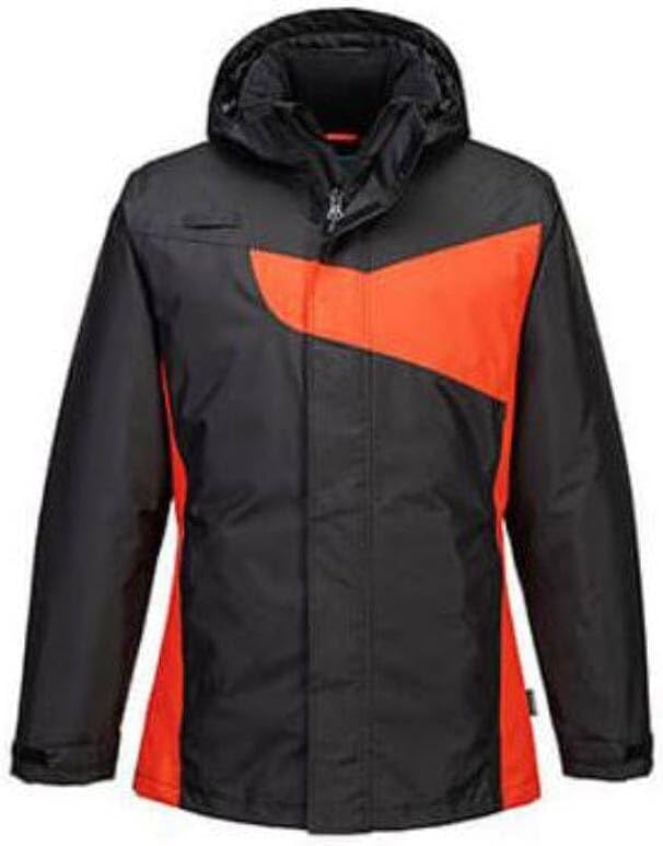 Portwest Mens PW2 Winter Jacket (S) (Black/Red)