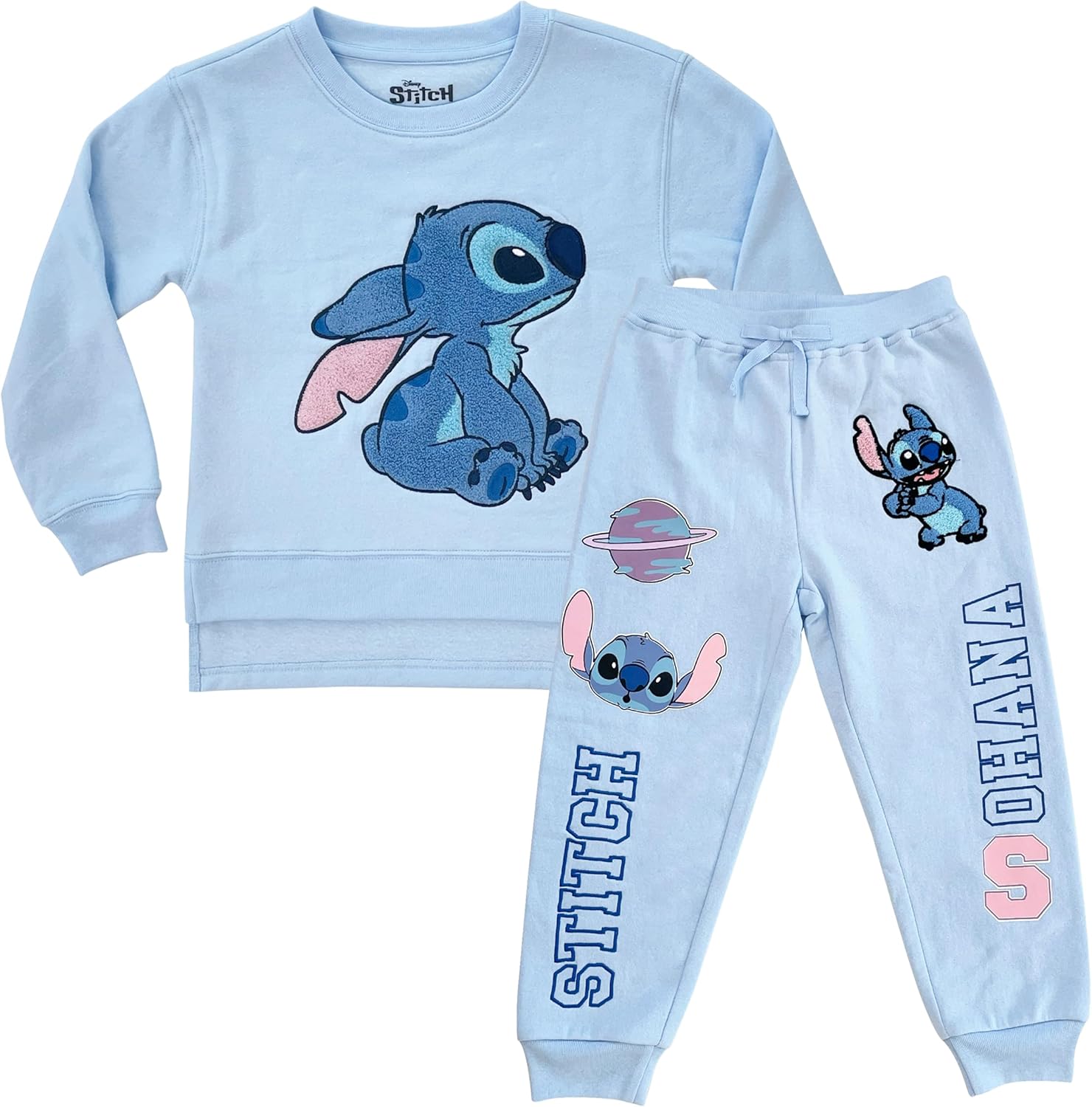 Disney Girls Lilo & Stitch Clothing Set - Stitch Sweatshirt Hoodie and Jogger - 2-Piece Outfit Set - Sizes 4-16