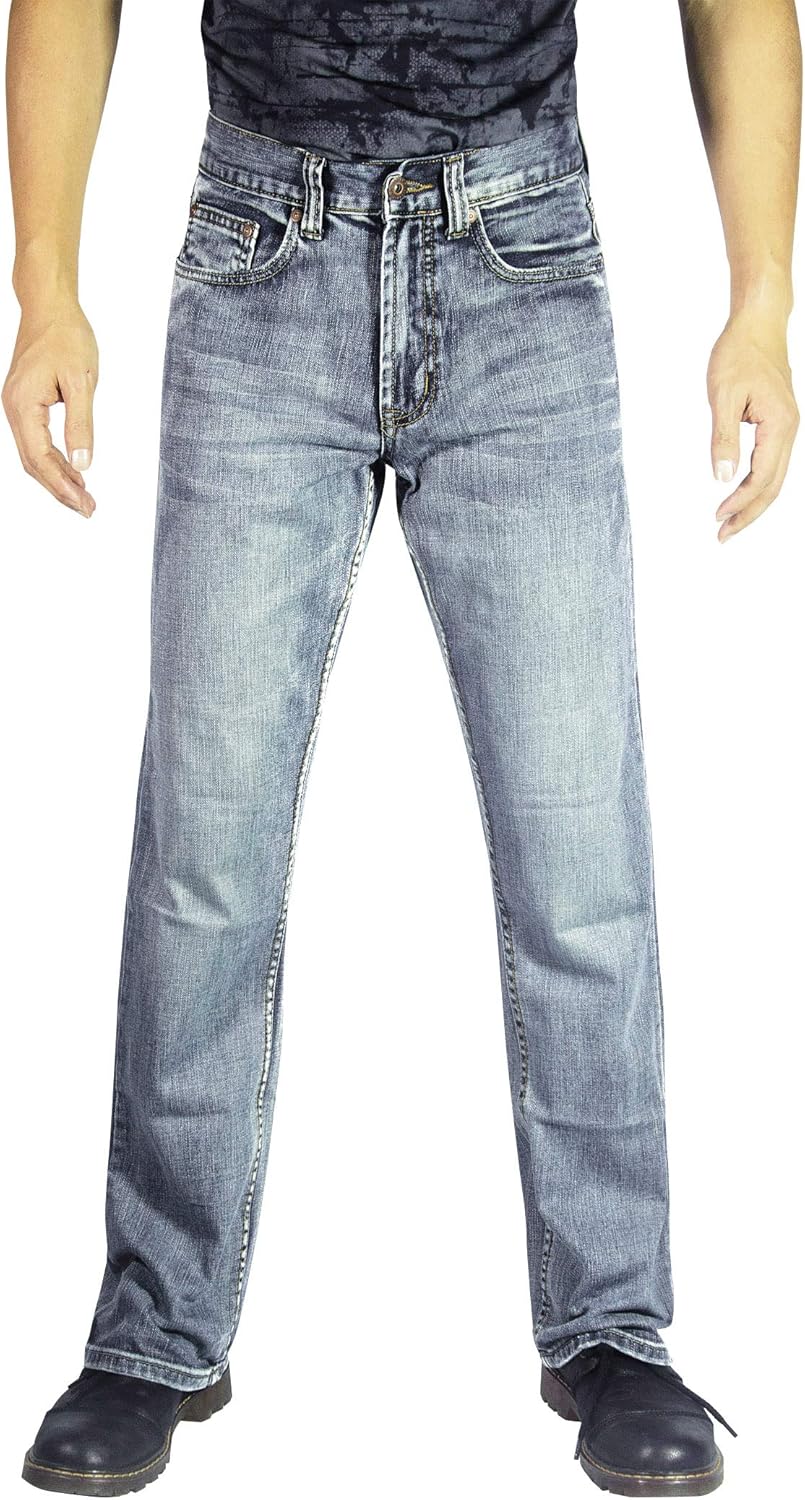 Flypaper Men’s Fashion Bootcut Blue Jeans Regular Fit Mens Work Pants