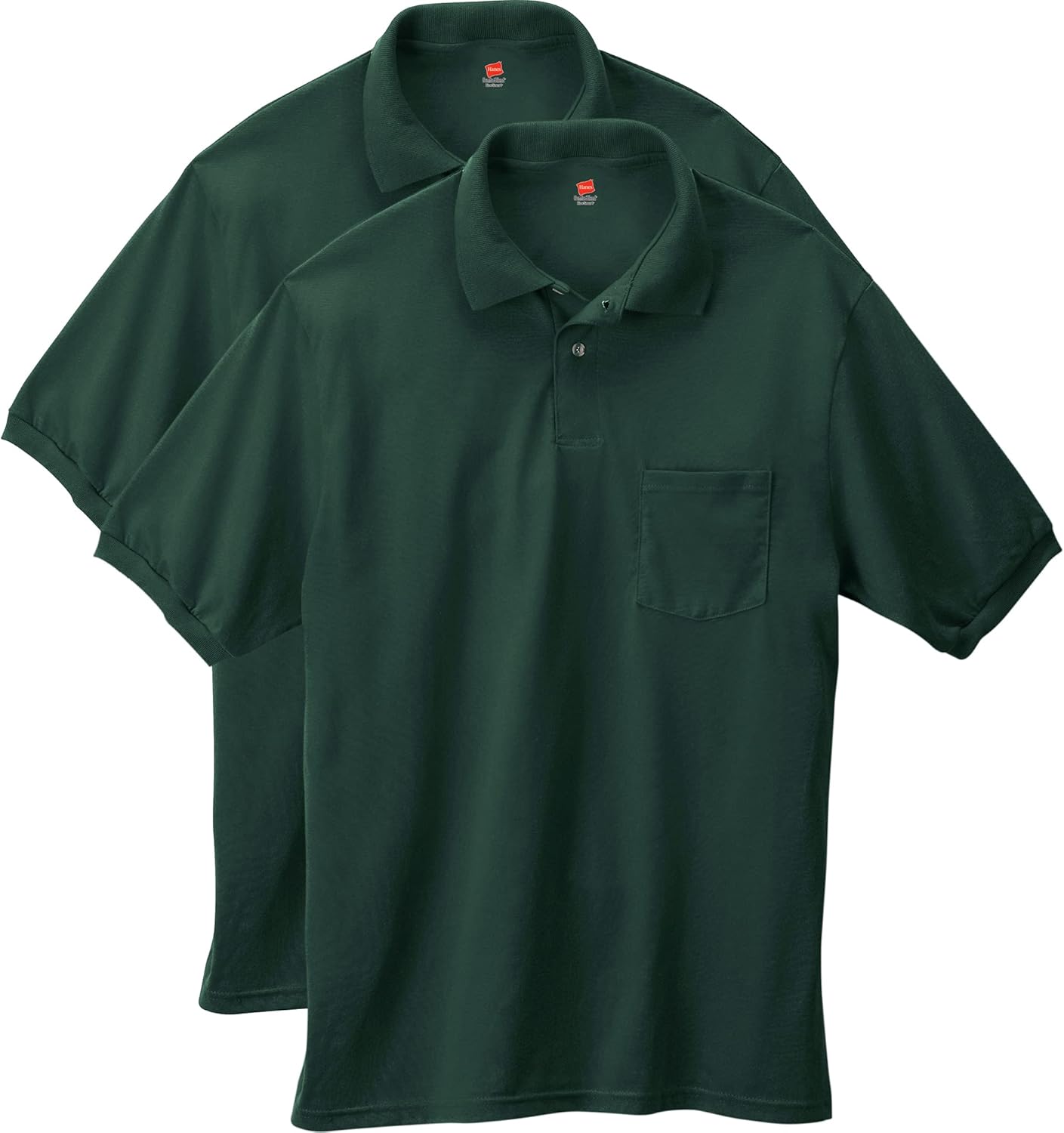 Hanes Men's Short-Sleeve Jersey Pocket Polo (Pack of 2)