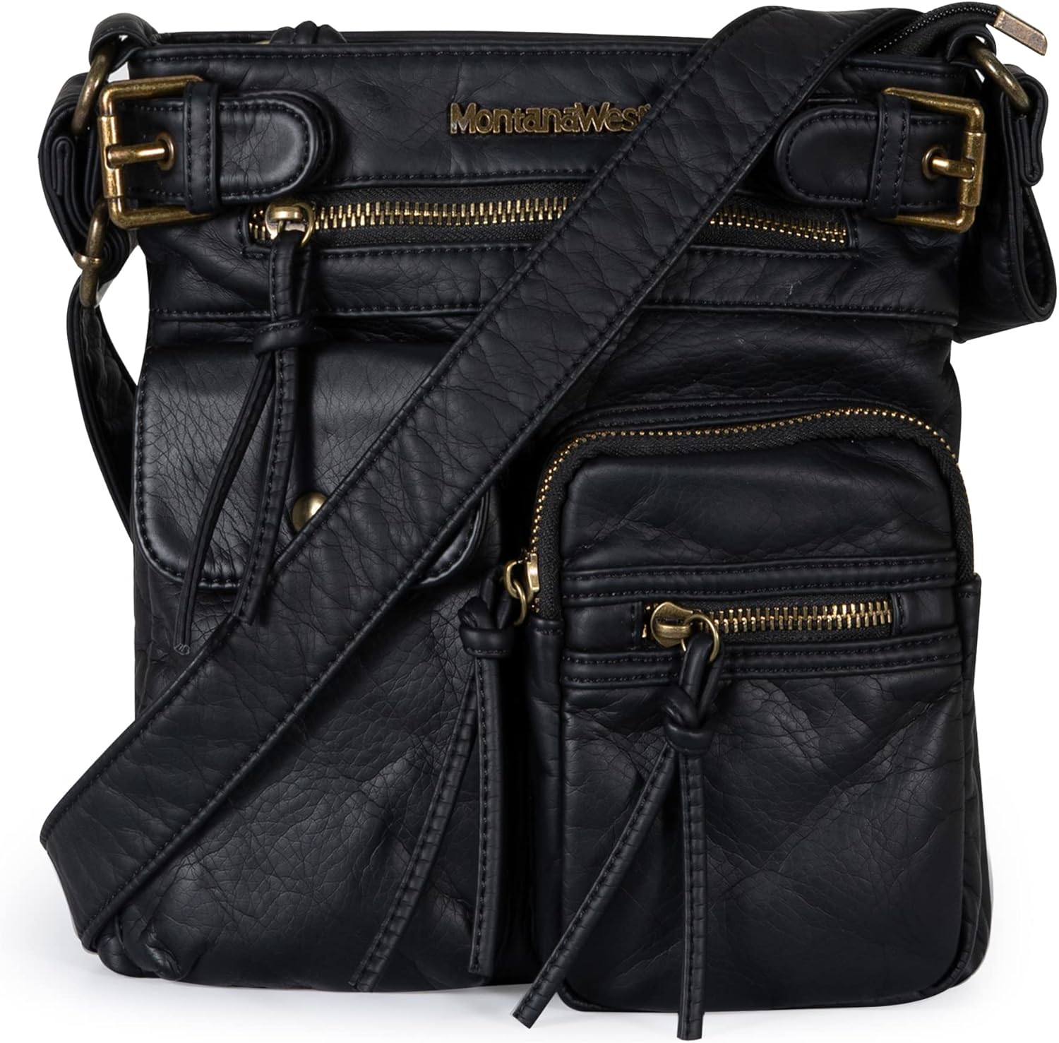 Montana West Crossbody Bag for Women Soft Washed Leather Multi Pocket crossbody handbags