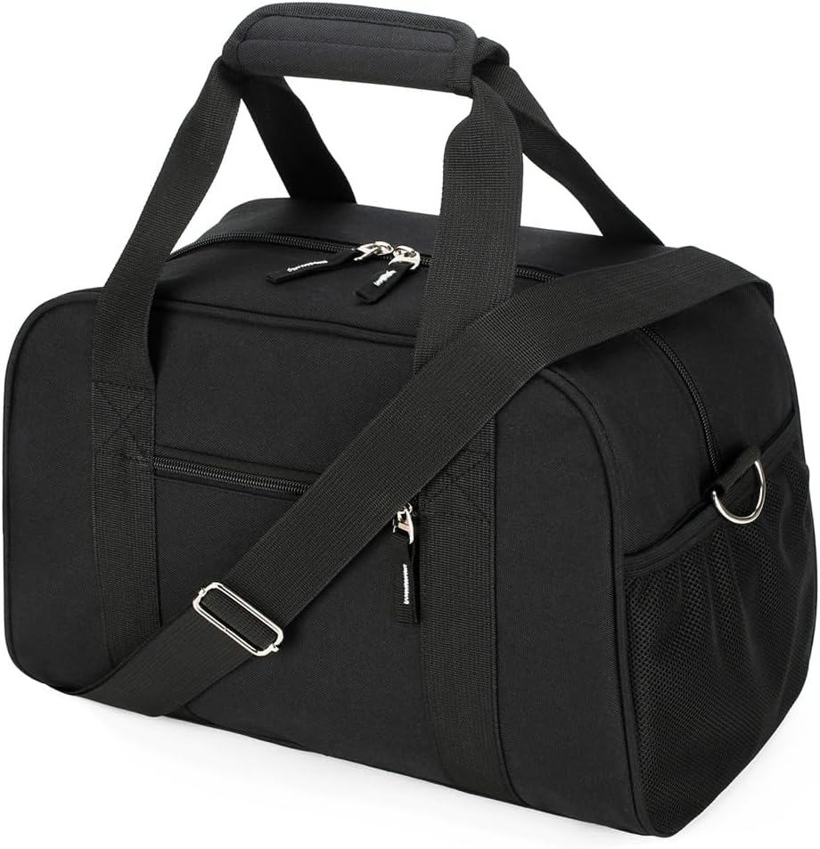 Small Gym Bag 14 inch, Mini Duffel Bag for Women & Men, Carry On Lightweight for Travel Sport - Black