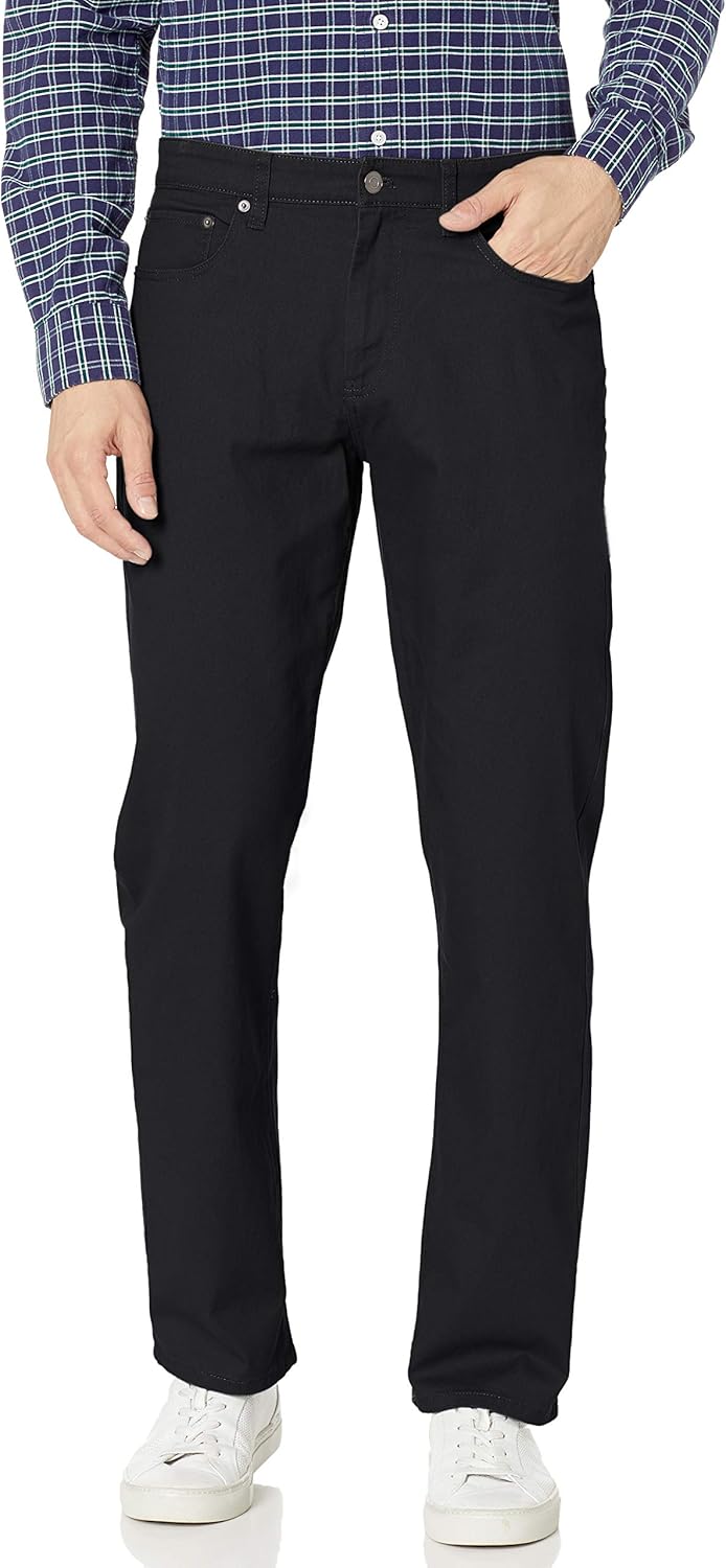 Amazon Essentials Men's Pants, Relaxed-Fit, 5-Pockets, Stretch Twill