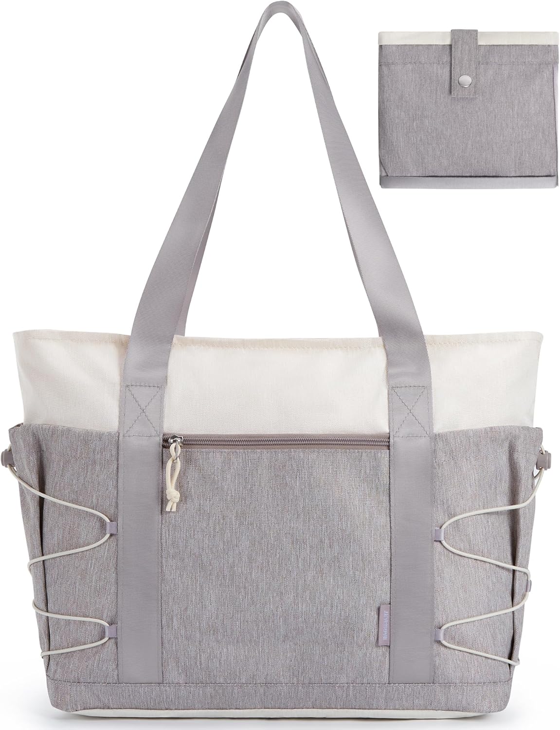 BAGSMART Travel Tote Bag for Women, Foldable Beach Bag With Zipper, 30L Large Gym Tote for Everyday