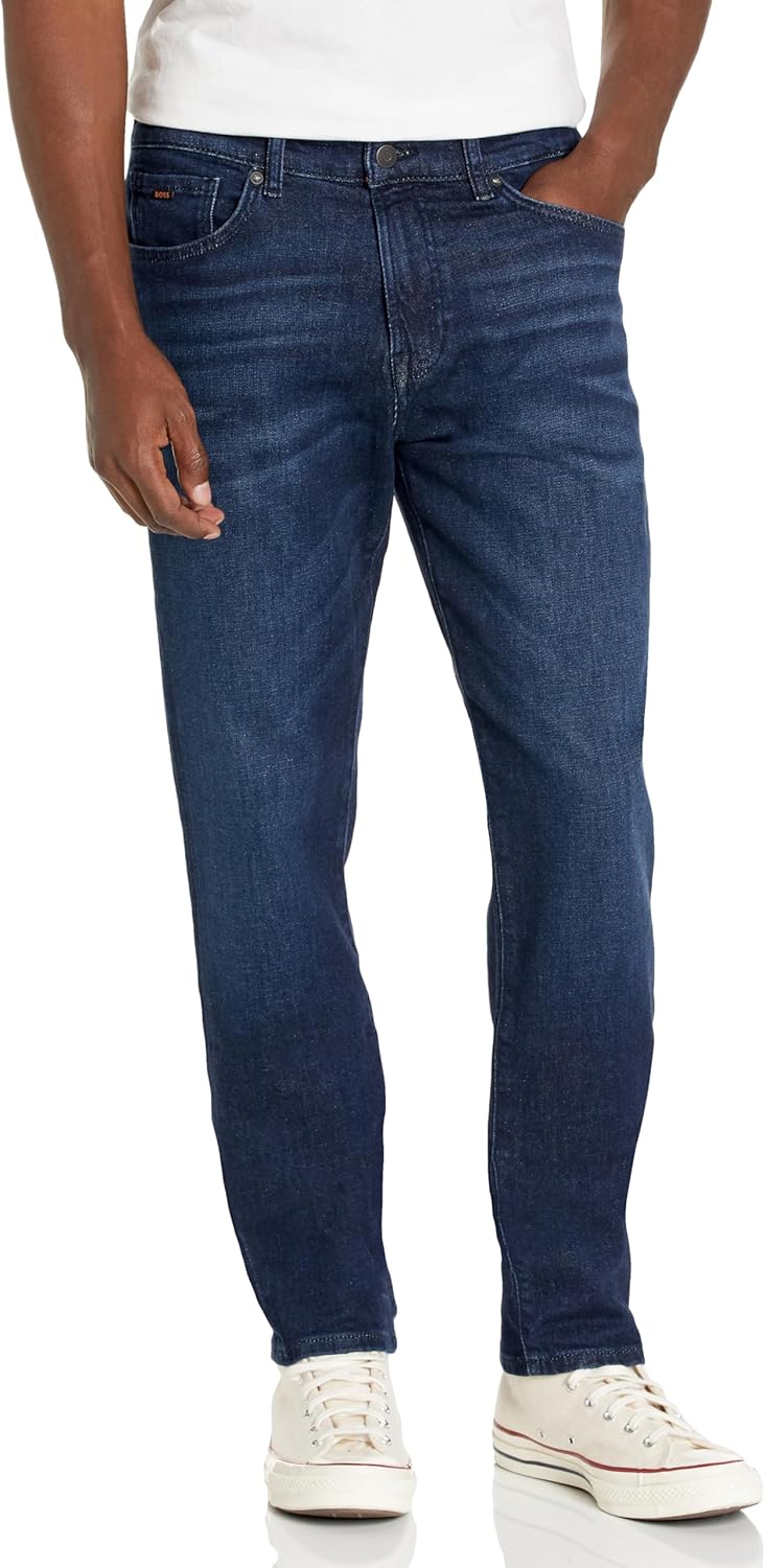 BOSS Men's Maine Regular Fit Stretch Denim Jeans
