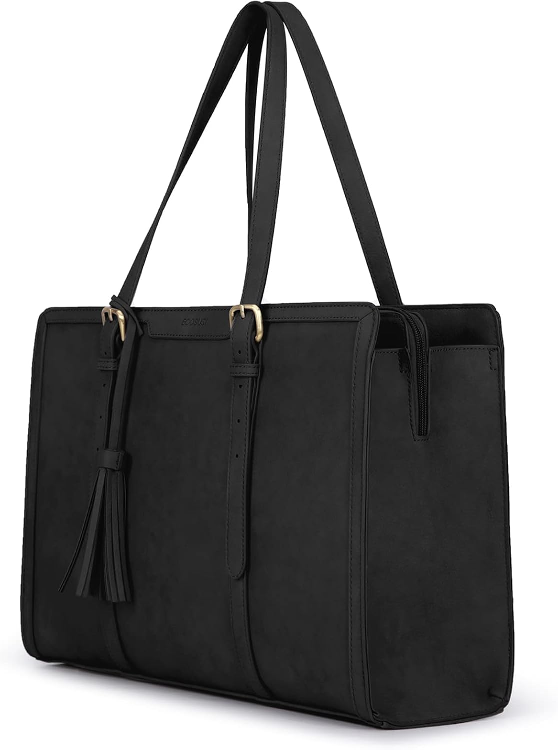 ECOSUSI Laptop Bag For Women 15.6 Inch Work Tote Bags PU Leather Computer Purse For Business Office With 3 Layer Compartments